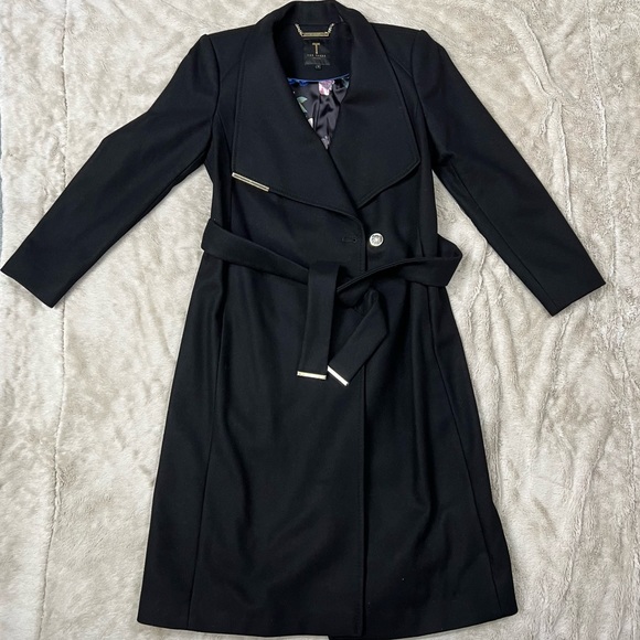 Ted Baker Women’s Mid length Wool Wrap coat. - Picture 4 of 11